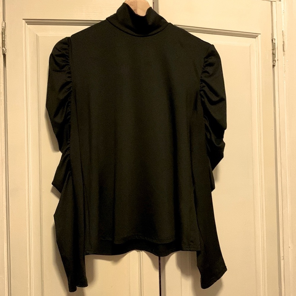 Nanette Lepore ruched puff sleeve turtleneck